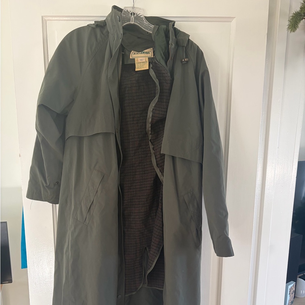 L.L. Bean Green Trench Coat